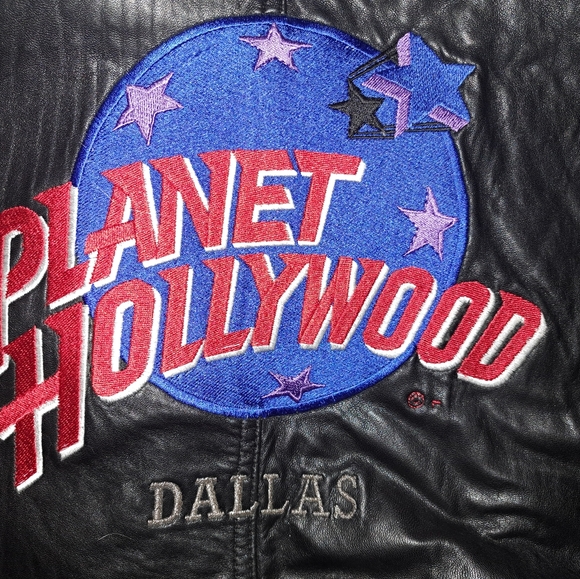 Vintage Planet Hollywood Men’s Leather Jacket 90’s Dallas Cowboys - Picture 16 of 16